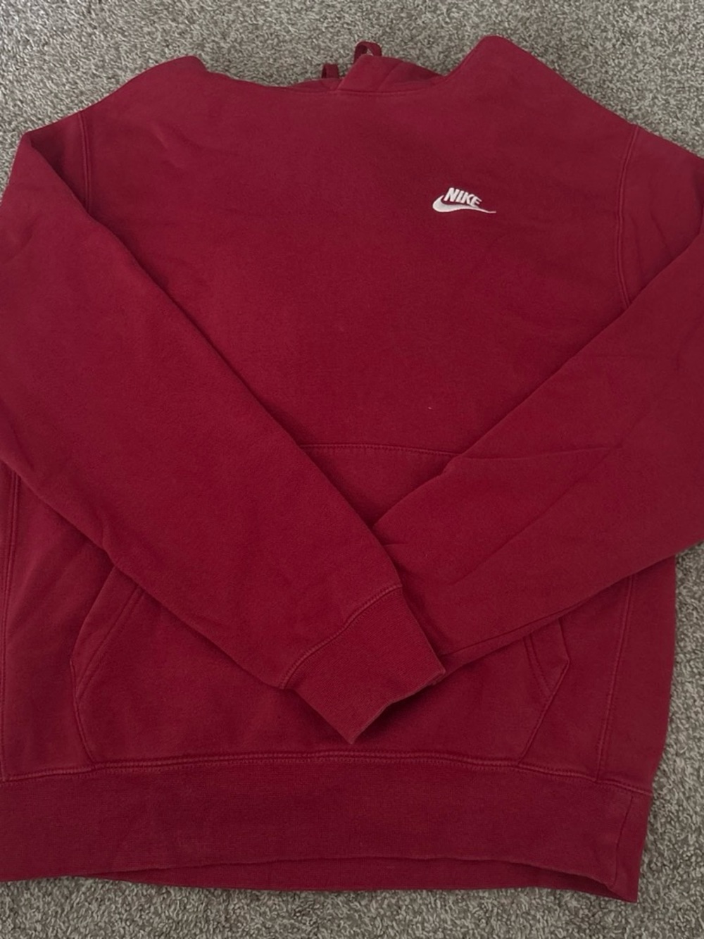 Maroon/ burgundy Crewneck Sweatshirt with White Swoosh